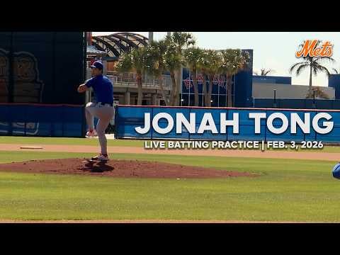 Jonah Tong Throws Live Batting Practice
