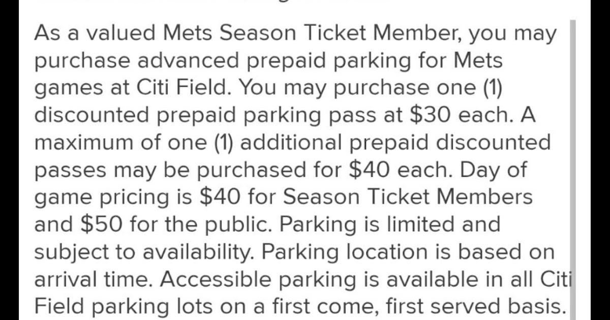 Citi Field parking fee raised to $50