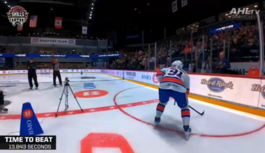 Konsta Helenius wins fastest skater at the AHL Skills Competition with a 13.770 lap