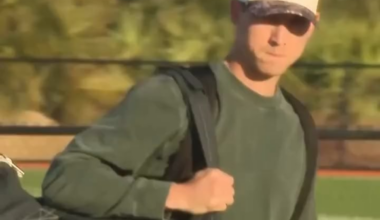 Luke Weaver with a Yankee bag as he reports to Mets Spring Training