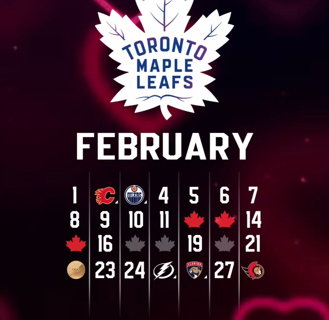 February 2025/26 Leafs Calendar