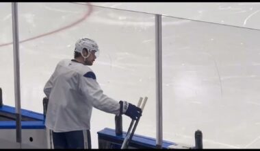 Matthew’s back for Leafs optional skate this morning