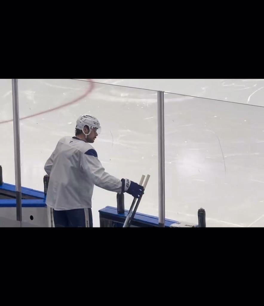 Matthew’s back for Leafs optional skate this morning