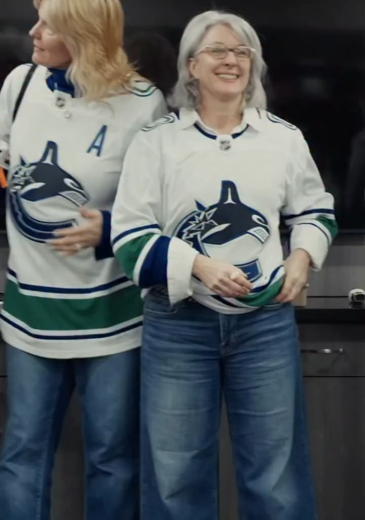 Canucks Moms read the lineup for the Canucks vs Mammoth game