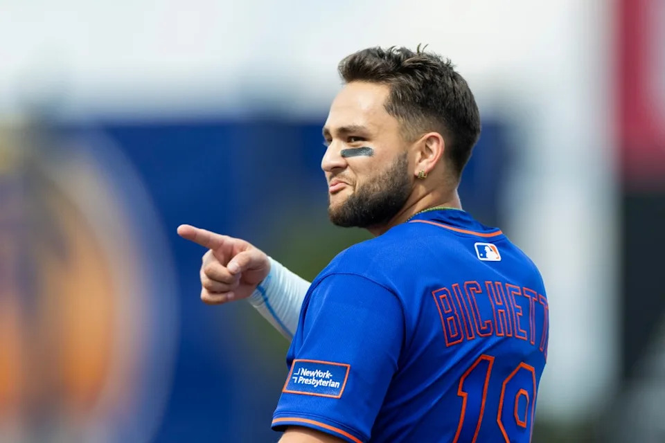 Bo Bichette walks to the dugout after grounding out in the first inning of the Mets’ 2-1 spring training loss to the Marlins at Clover Field on Feb. 21, 2026. Corey Sipkin for the NY POST