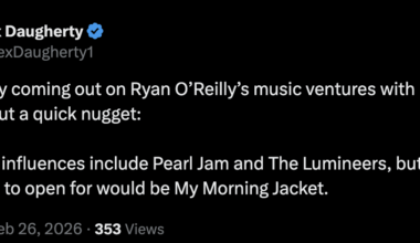 [Daugherty] Got a story coming out on Ryan O’Reilly’s music ventures with Mac N Cheeze, but a quick nugget: 

His music influences include Pearl Jam and The Lumineers, but his dream act to open for would be My Morning Jacket.