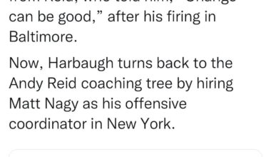 John Harbaugh worked under Andy Reid in Philadelphia, and Harbaugh mentioned in his opening press conference that he sought advice from Reid. Now, Harbaugh turns back to the Andy Reid coaching tree by hiring Matt Nagy as his offensive coordinator in New York.