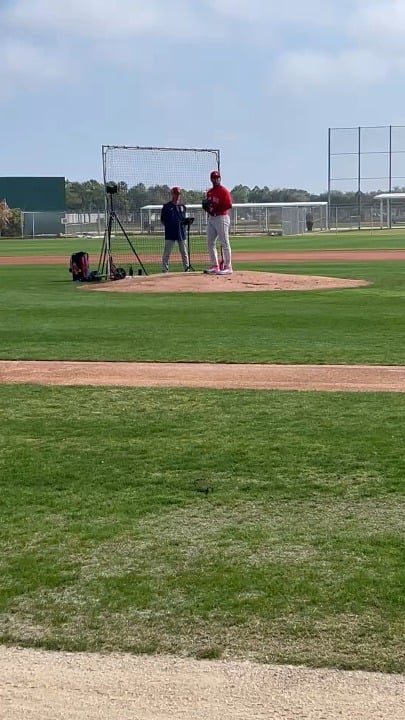 [Andrew Parker] Kyson Witherspoon throwing a live BP this morning, he hit 97 MPH today during this session