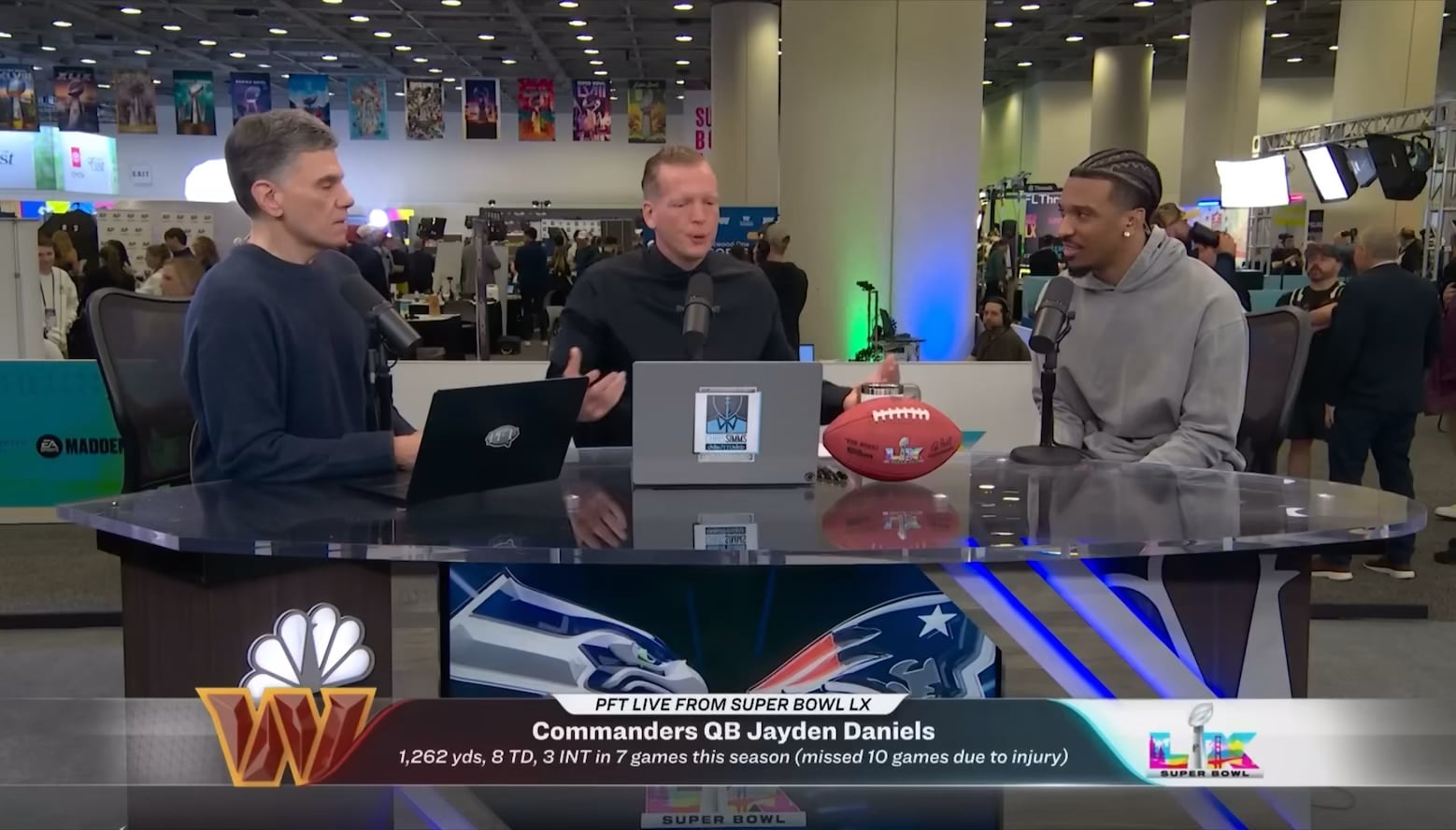 Do you stay in contact with any of the QB’s in your class? Jayden Daniels; “Yeah, I talk to Drake all the time and I’m super happy for him”. Also mentions Bo Nix at the end also.