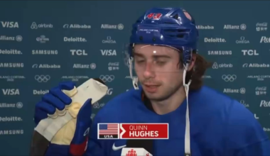 Quinn Hughes Olympics post-practice interview