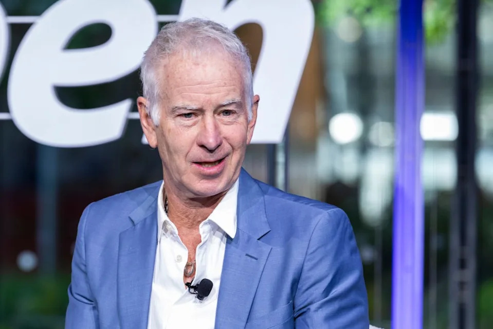 John McEnroe speaks at a press conference in New York on May 19, 2025. Corey Sipkin for the NY POST
