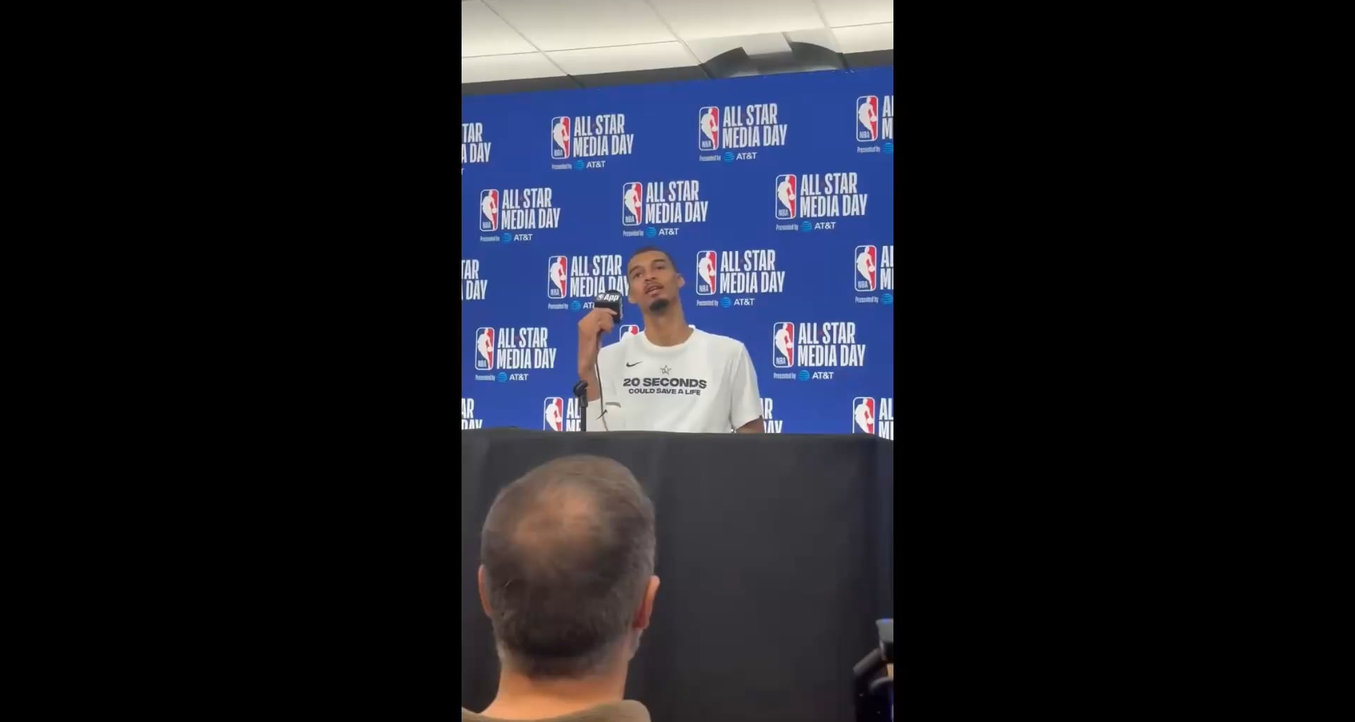 Wemby on San Antonio and Spurs fans: “In my franchise, in my city, I've been welcomed from day one as if I had been there for 20 years. San Antonio and the people, the Spurs fans, really make it like there's no pressure. They really make it like a part of the family. They make me super comfortable.”