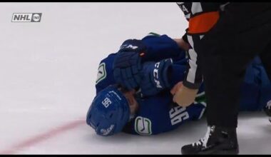 Kuzy puck to the face almost identical to when he was in Vancouver