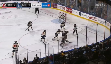 In a game with 5 fights, we have a Rinzel to Korchinski to Lardis goal.  Rockford would win 3-1.