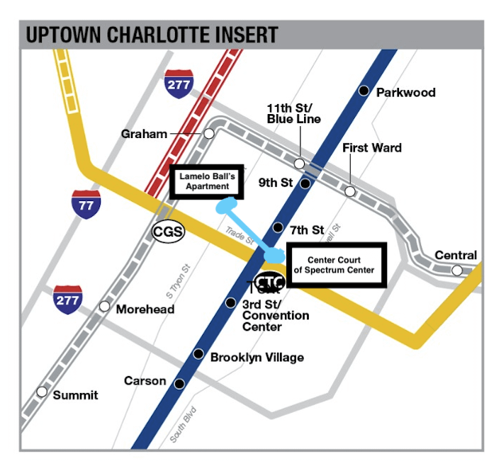 Suggesting a new CATS light rail extension: The Lamelo (Teal) Line