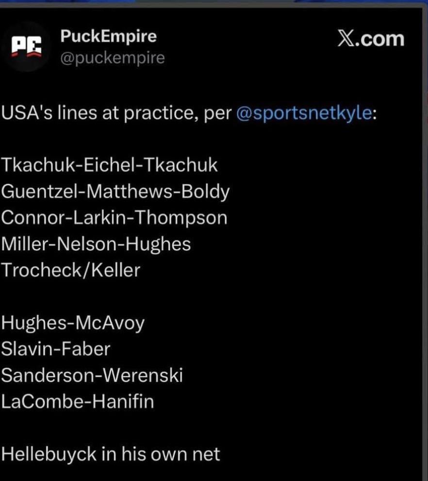 Team USA practice lines