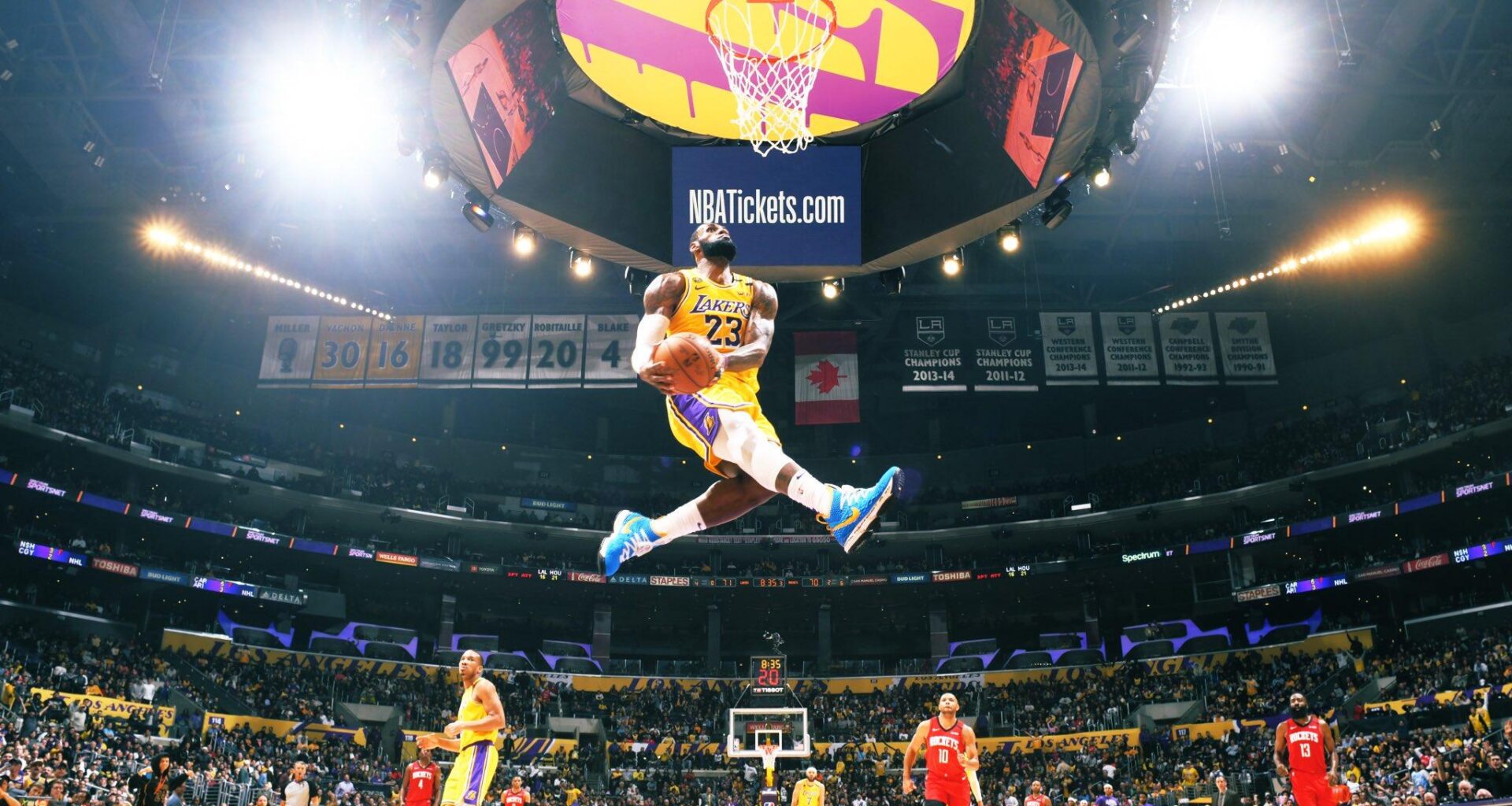This pic of Lebron dunking is so good I printed a poster from walgreens and put it on my wall