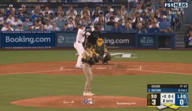 Shohei Ohtani’s first ever postseason home run here! The swing that tied Game 1 up and started this run of being back 2 back champ!