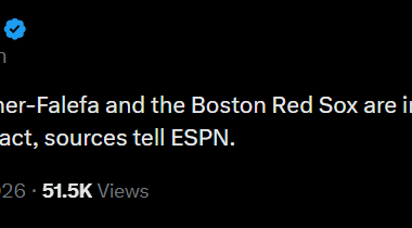 [Passan] Infielder Isiah Kiner-Falefa and the Boston Red Sox are in agreement on a one-year contract