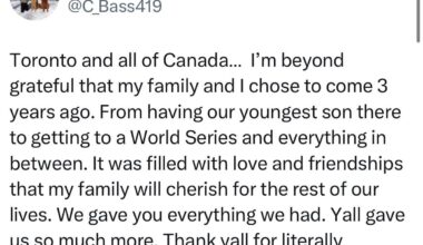 [Bassitt] Thank you message to Blue Jays fans