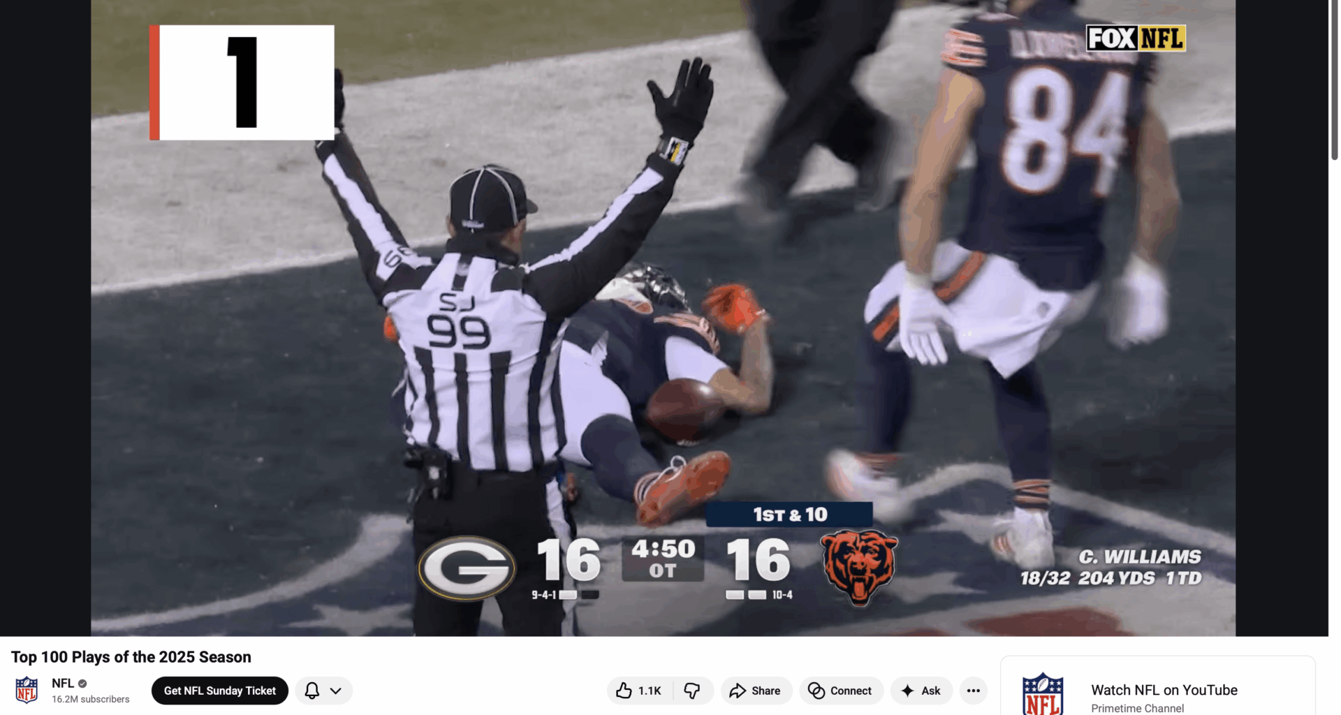 [NFL] Number 1 play of the '25 season.