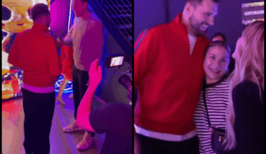 Dirk and Becca (Mavs social media manager) supporting Luka at his trick-shot event in LA