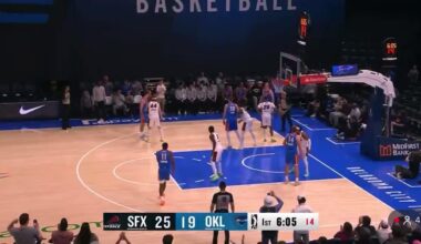 [Highlight]Nikola Topic checks in for the OKC Blue for the first time since beating cancer! Gets an assist right away!