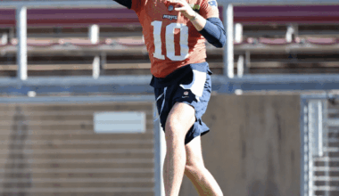 Drake Maye (Patriots' first practice at Stanford University)