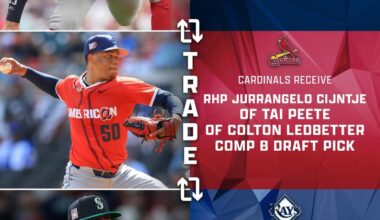 Seattle will receive Brendan Donovan, St. Louis will get Jurrangelo Cijntje, Tai Peete, Colton Ledbetter and a Comp B draft pick, and Tampa Bay will land Ben Williamson in the three-team trade