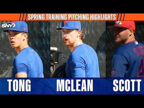 Nolan McLean, Jonah Tong, & Christian Scott work their bullpen sessions