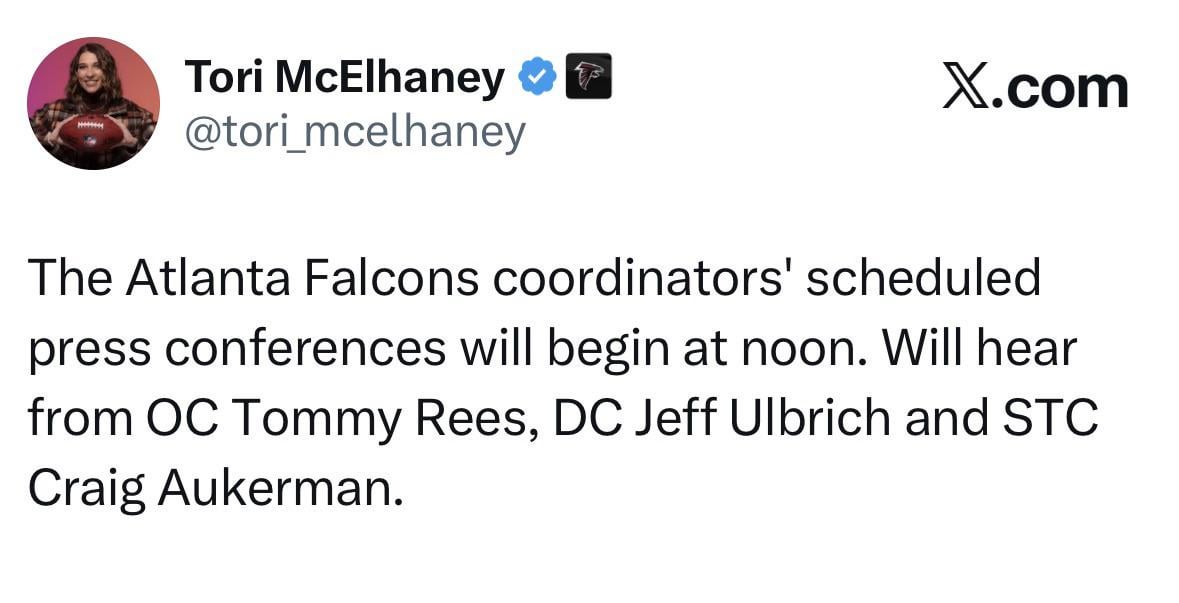 Coordinator press conferences will be held at noon EST