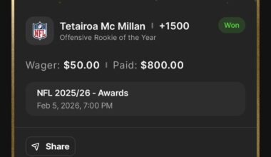 Thanks, Tetairoa!