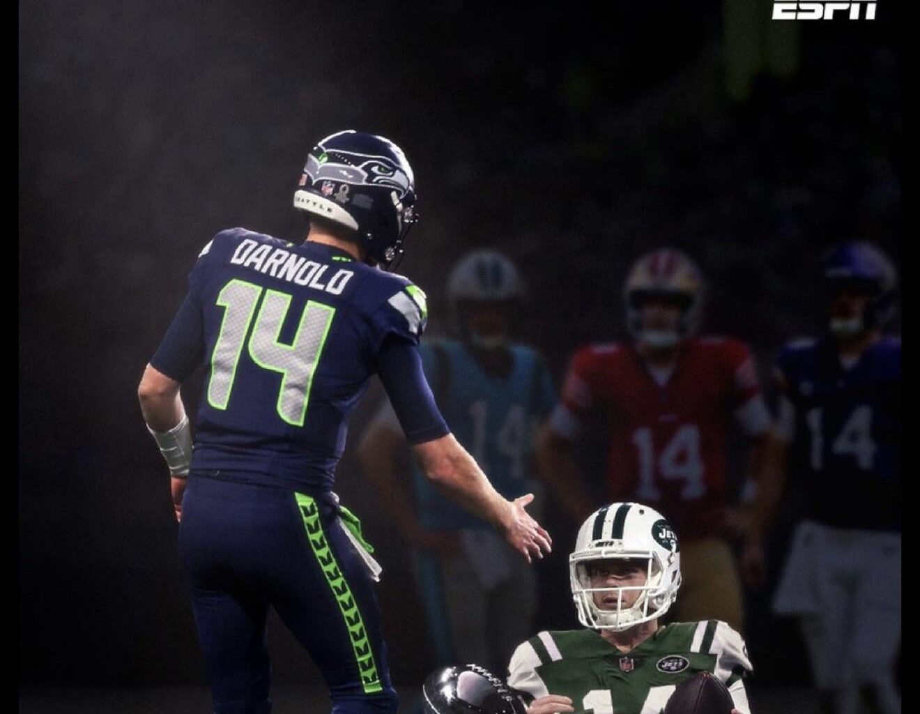 [Schefter]: From seeing ghosts to seeing silver and his reflection: Seahawks QB Sam Darnold is now a Super-Bowl winning quarterback.