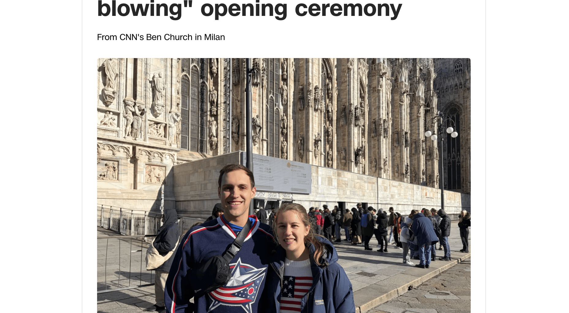 Someone representing the Jackets in Milan.