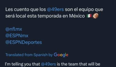 John Sutcliffe of ESPN deportes confirms that the 49ers will be playing in Mexico