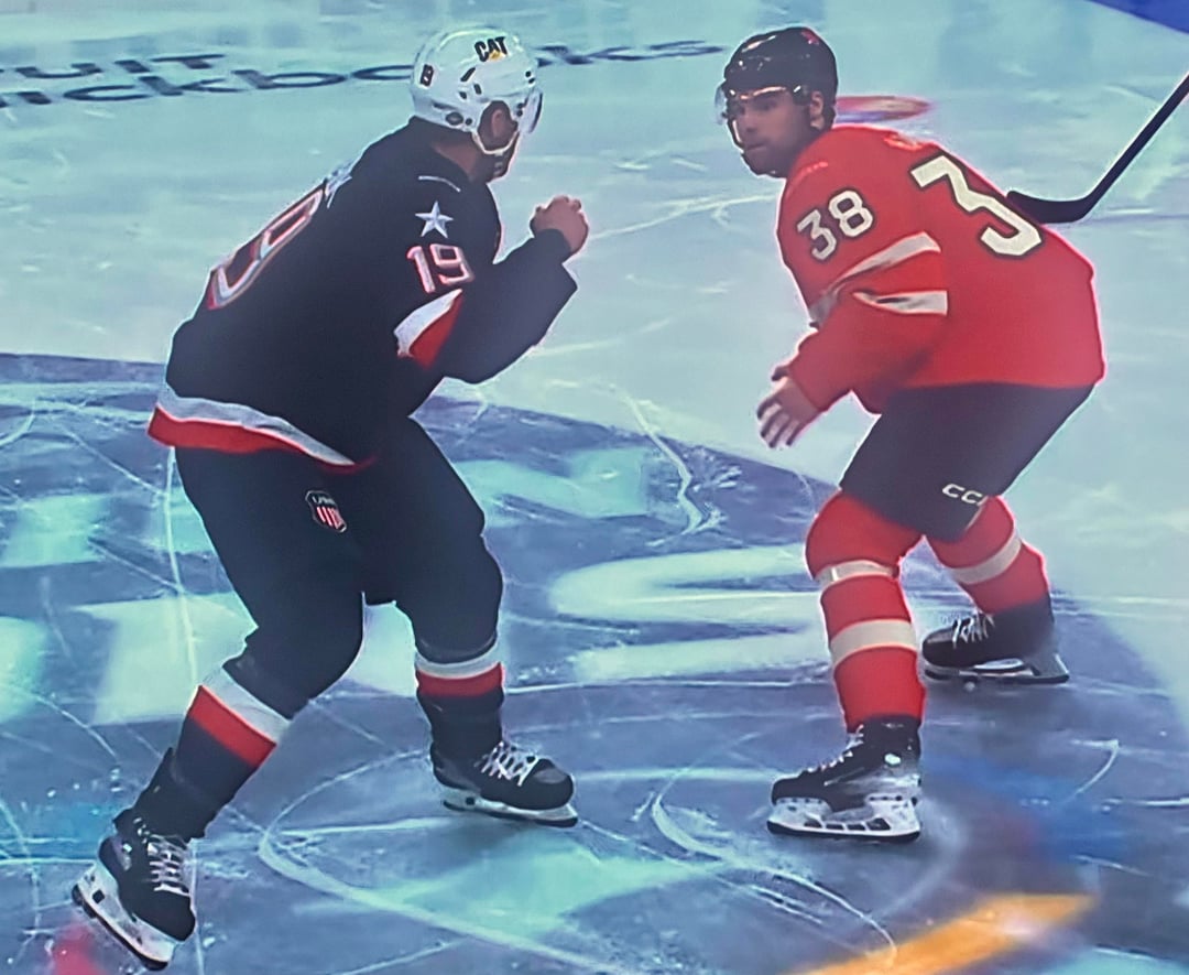 Team USA introduction by Samuel L. Jackson had one shot of men’s hockey and this what they chose…