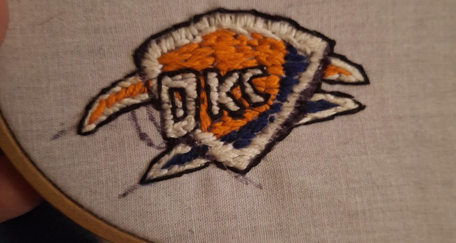 Second attempt at embroidering a Thunder patch
