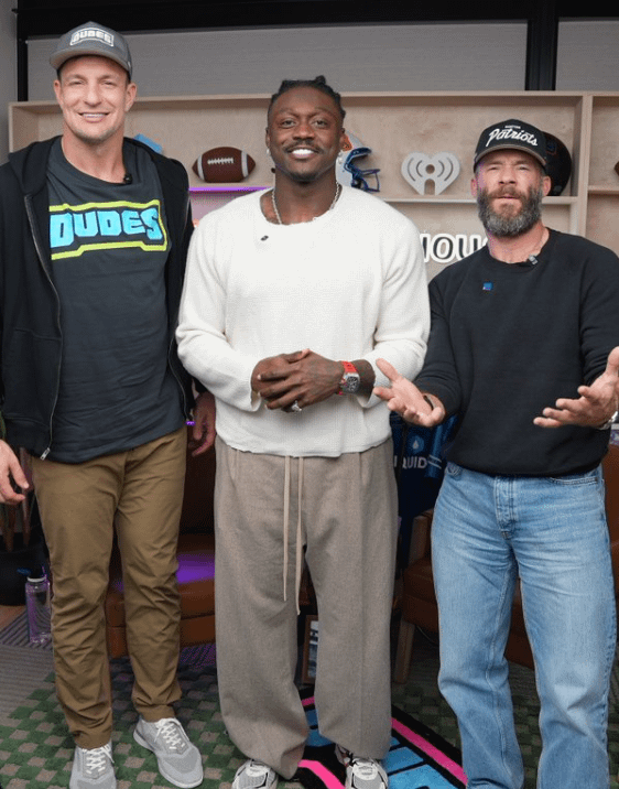 Just 3 dudes who love the New England Patriots hanging out