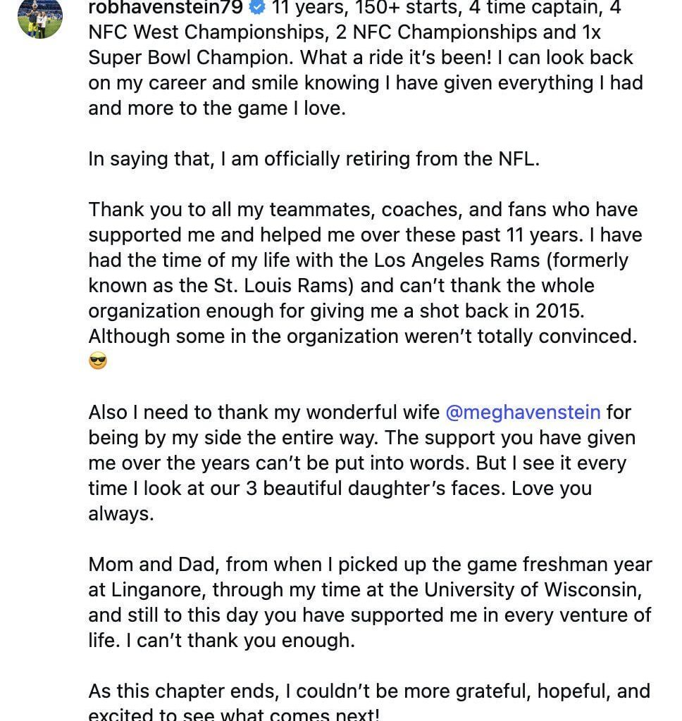 Rob Havenstein Retires