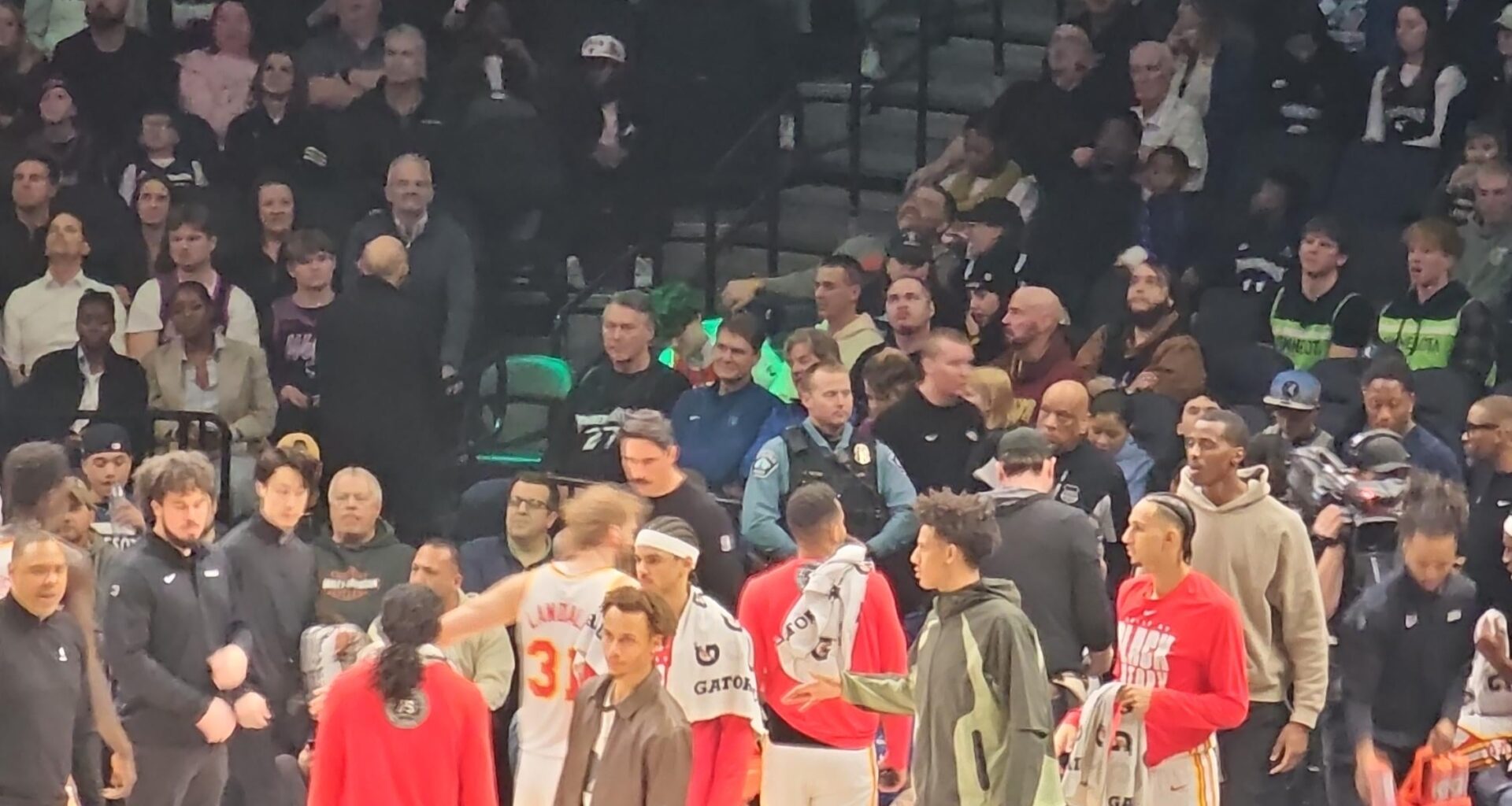 At the game trying to cheer they making it hard