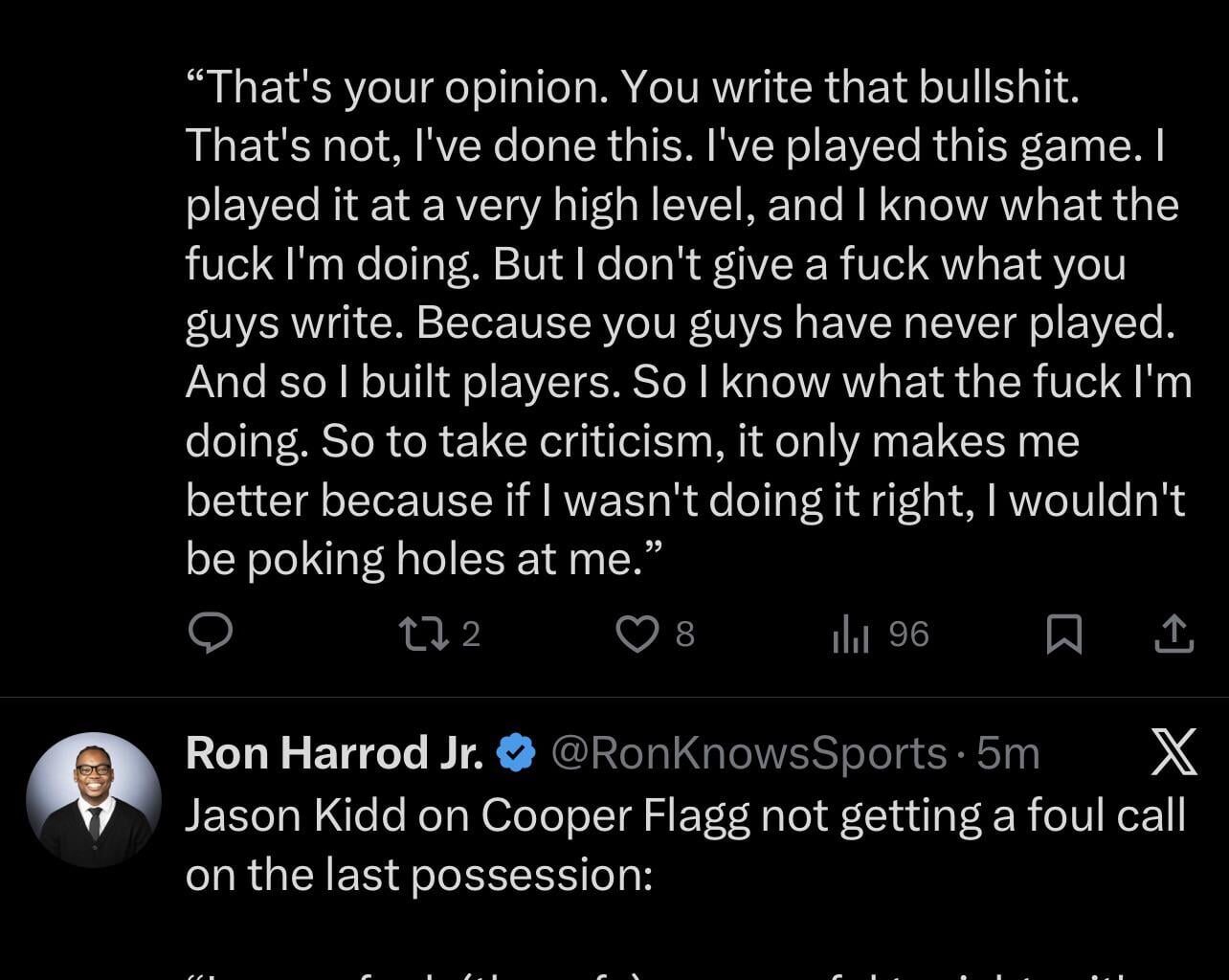 Kidd standing on business