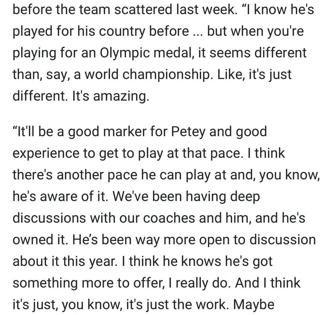 Foote still questions Petey's pace while Karlsson calls him a quiet leader