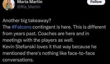 The Falcons have a much larger presence at the NFL combine this year