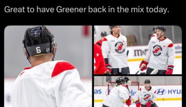 [New Jersey Devils] Once our Cap, always our Cap. Great to have Greener back in the mix today.