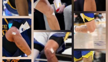 I think curry has been quietly dealing with Patellofemoral syndrome (or something else) for more than half his career. It's so hard to find a single picture where he doesn't have an injection site bandage.