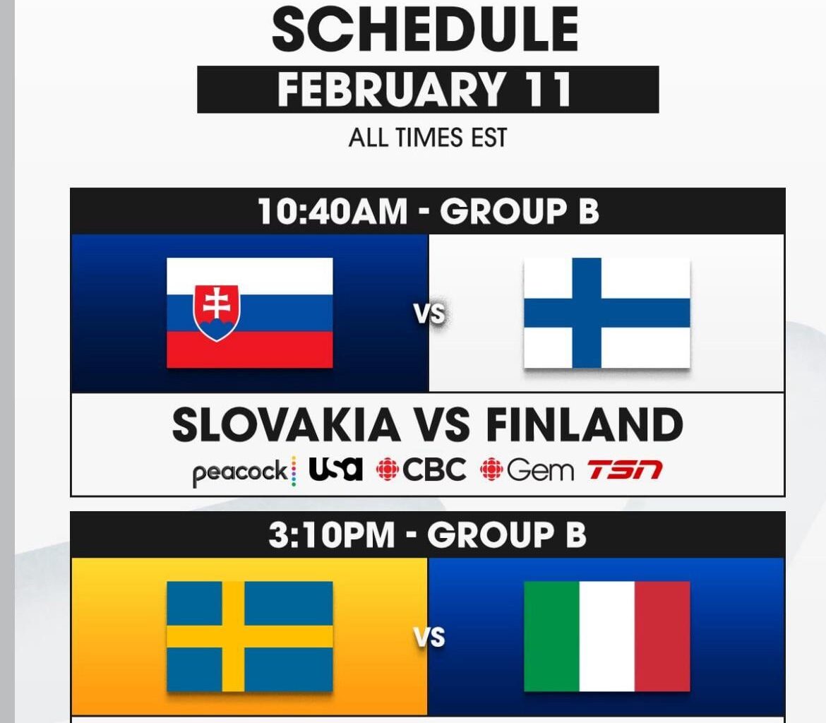 Juice and Armia playing in the first Men’s Olympic Hockey games of these Olympics.