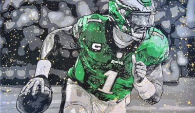 My newest Eagles painting! This one actually started off as a digital piece, but then I decided to make it a traditional one, and cut one of the harder sets of stencils I've ever done. All by hand of course, then sprayed with spray paint. "Hurts So Good" - 30x24, spray paint on canvas