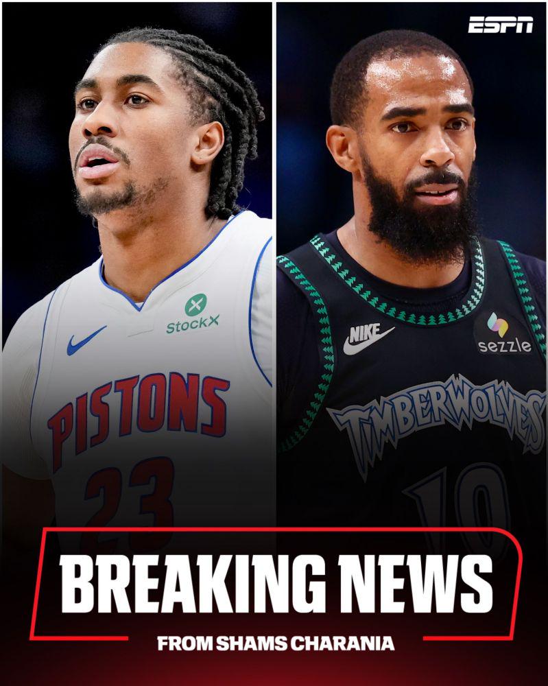 [Charnia] Just in: Chicago, Minnesota and Detroit have agreed to a multi-team deal that sends Jaden Ivey and Mike Conley Jr. to the Bulls and Kevin Huerter and Dario Saric to the Pistons, sources tell ESPN. Detroit also receives a 2026 first-round protected swap from Minnesota.