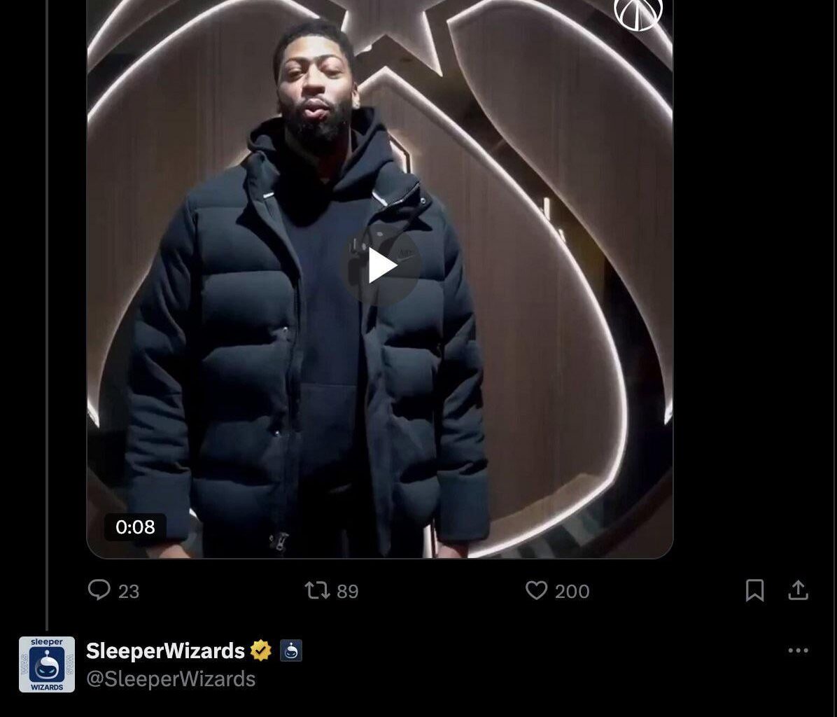 Wizards nation showing love for our guy AD ❤️💙🤍