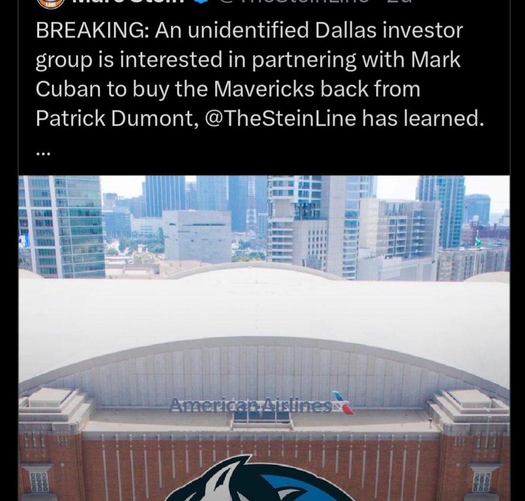 [Stein] A source close to Mavericks owner Patrick Dumont tells @TheSteinLine tonight that “the team is not for sale and the (Adelson and Dumont) families look forward to expanding their ownership stake over time.”